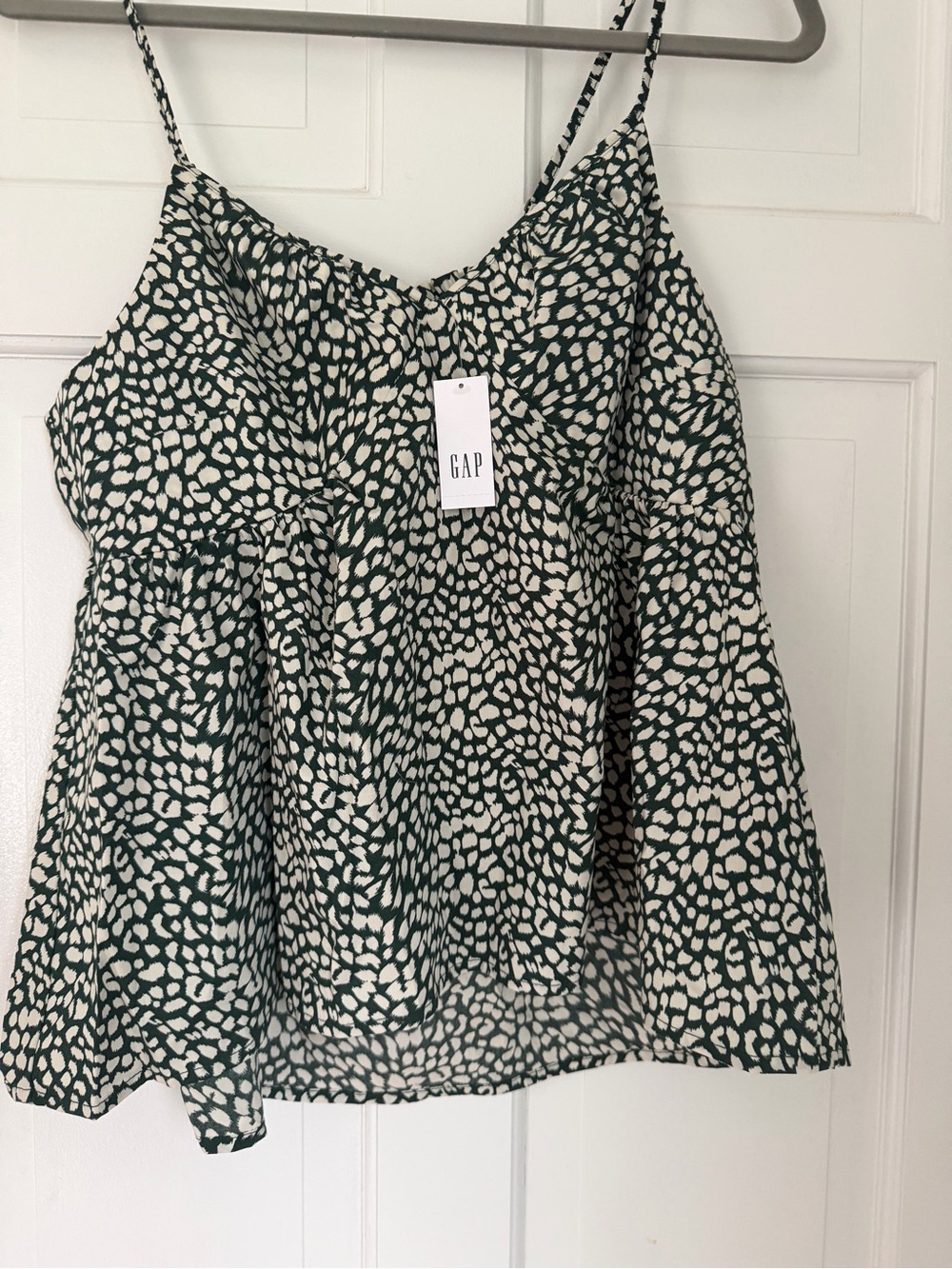 GAP Green and Cream Spotted Camisole Tank